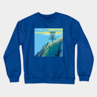 Disc Golf on the Side of a Mountain Crewneck Sweatshirt